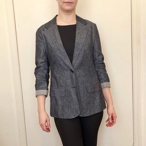 Chambray blazer with stripe cuff by BB Dakota
